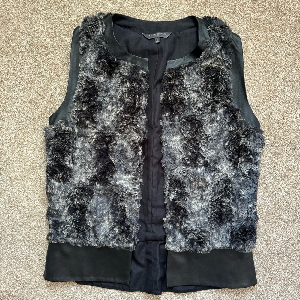 Faux Fur/ Leather Vest
